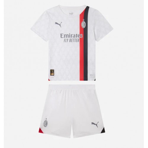 Dětský fotbalový dres AC Milan 2023-24 Venkovní Krátký Rukáv (+ trenýrky)